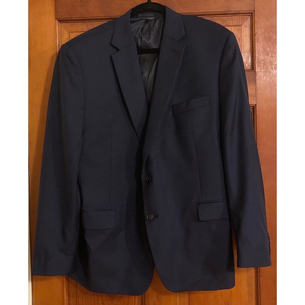 Ralph Lauren Mens Sz 46R Navy Wool Blend Two-Button Blazer Sport Coat Formal